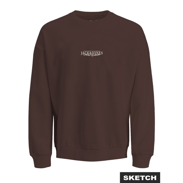 jack en jones boys JORBLEECKER AOP BOX SWEAT CREW NECK: Deep Mahogany | Freewear JORBLEECKER AOP BOX SWEAT CREW NECK: - www.freewear.nl - Freewear