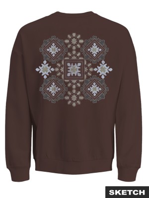 jack en jones boys JORBLEECKER AOP BOX SWEAT CREW NECK: Deep Mahogany | Freewear JORBLEECKER AOP BOX SWEAT CREW NECK: - www.freewear.nl - Freewear