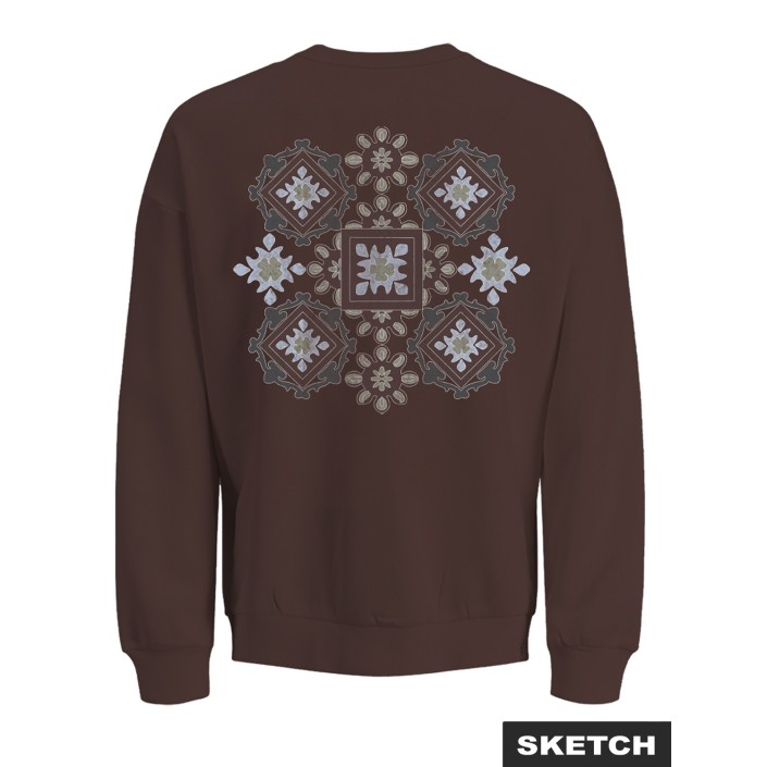 jack en jones boys JORBLEECKER AOP BOX SWEAT CREW NECK: Deep Mahogany | Freewear JORBLEECKER AOP BOX SWEAT CREW NECK: - www.freewear.nl - Freewear