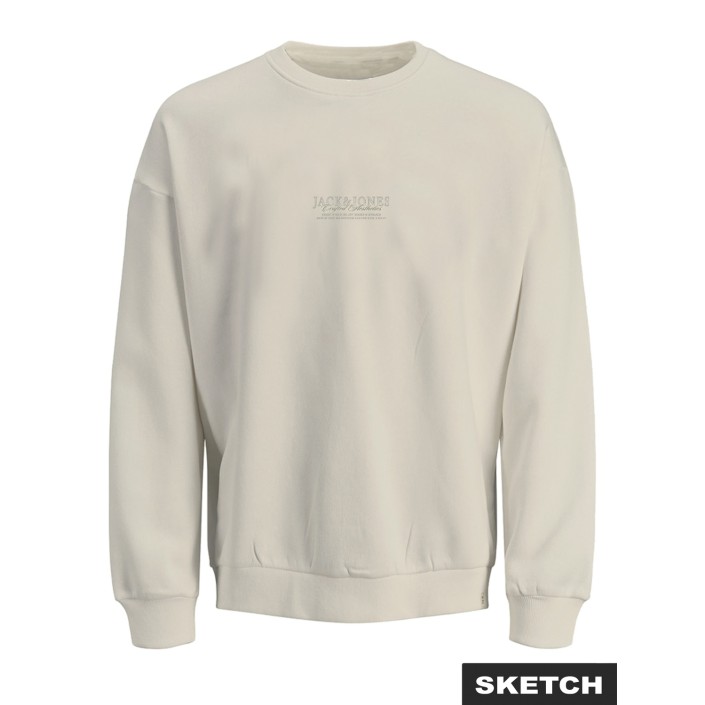 jack en jones boys JORBLEECKER AOP BOX SWEAT CREW NECK: Antique White | Freewear JORBLEECKER AOP BOX SWEAT CREW NECK: - www.freewear.nl - Freewear