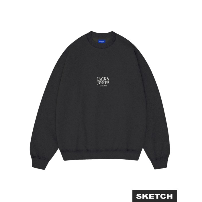jack en jones boys JORBLEECKER AOP BOX SWEAT CREW NECK: Black | Freewear JORBLEECKER AOP BOX SWEAT CREW NECK: - www.freewear.nl - Freewear