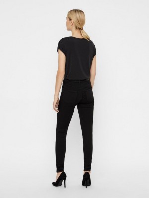 Vero Moda VMLUX NW SUPER SLIM JEANS BA037 NOO Black | Freewear VMLUX NW SUPER SLIM JEANS BA037 NOO - www.freewear.nl - Freewear