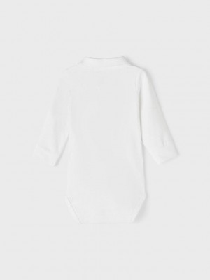 Name It NBMHOLGER LS POLO BODY NOOS Bright White | Freewear NBMHOLGER LS POLO BODY NOOS - www.freewear.nl - Freewear