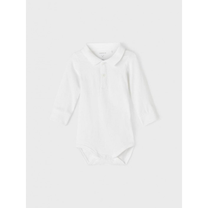 Name It NBMHOLGER LS POLO BODY NOOS Bright White | Freewear NBMHOLGER LS POLO BODY NOOS - www.freewear.nl - Freewear