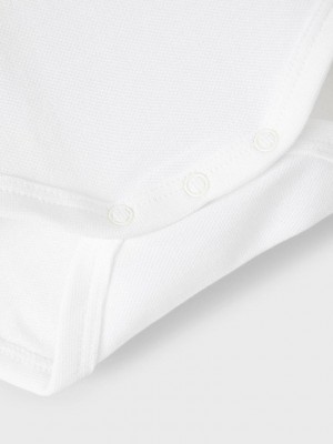 Name It NBMROLGER LS POLO BODY Bright White | Freewear NBMROLGER LS POLO BODY - www.freewear.nl - Freewear