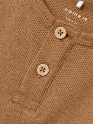 NAME IT MINI NMMKAB LS SLIM TOP Almond | Freewear NMMKAB LS SLIM TOP - www.freewear.nl - Freewear
