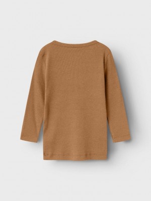 NAME IT MINI NMMKAB LS SLIM TOP Almond | Freewear NMMKAB LS SLIM TOP - www.freewear.nl - Freewear