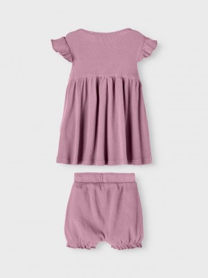 Name It NBFJONNA CAPSL DRESS SET Lilas | Freewear NBFJONNA CAPSL DRESS SET - www.freewear.nl - Freewear