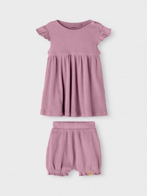 Name It NBFJONNA CAPSL DRESS SET Lilas | Freewear NBFJONNA CAPSL DRESS SET - www.freewear.nl - Freewear