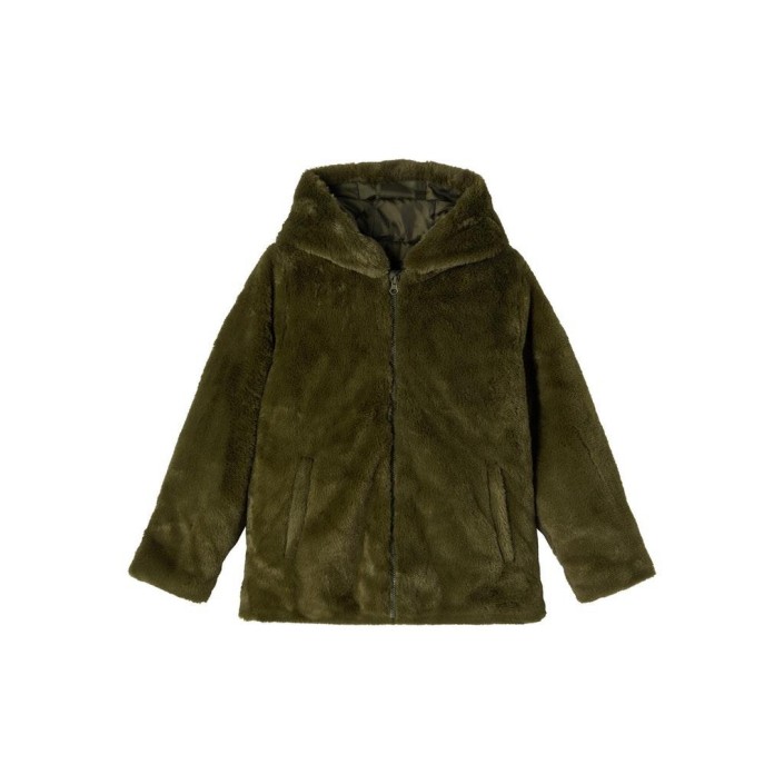 NAME IT MINI NMFMARRY FAUX FUR JACKET PB Olive Night | Freewear NMFMARRY FAUX FUR JACKET PB - www.freewear.nl - Freewear