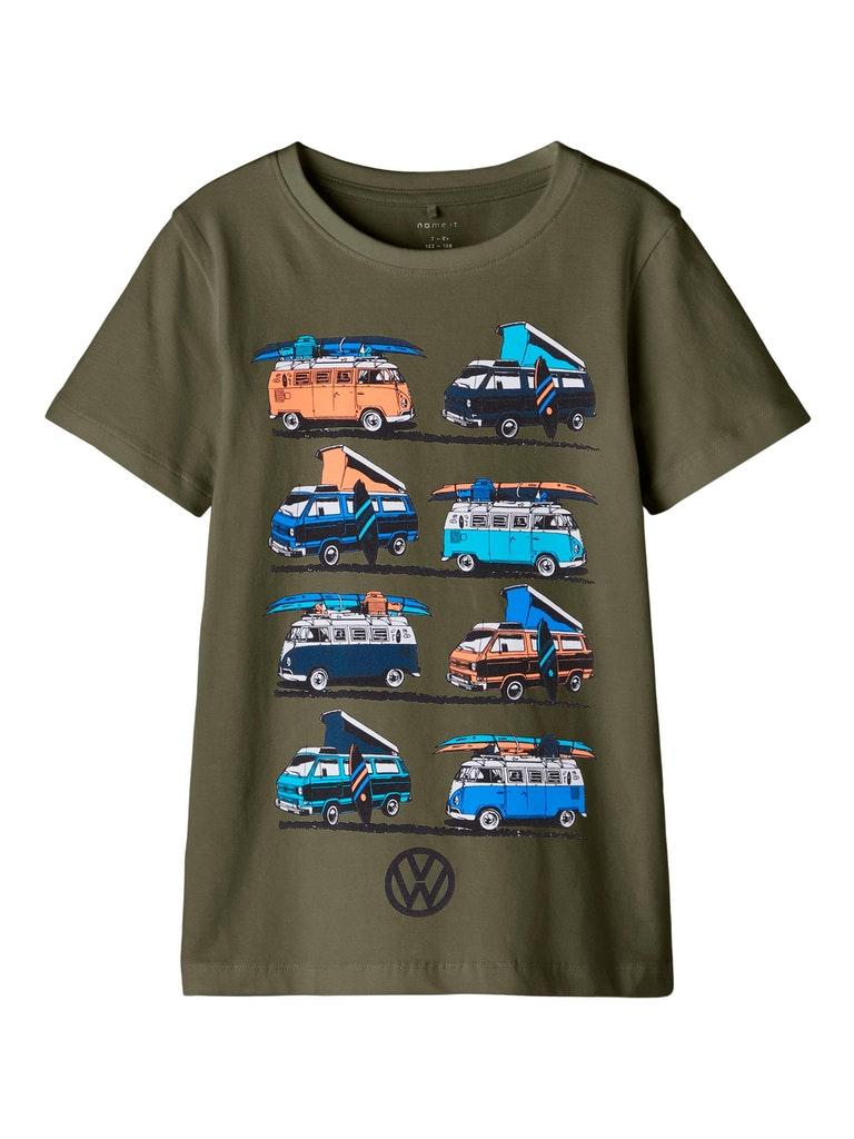 name it NKMVW MORANCE SS SLIM TOP BFU Jongens T-Shirt - Maat 146/152
