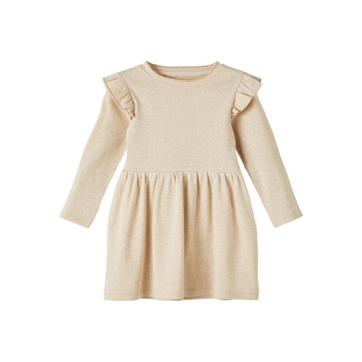 NAME IT MINI NMFSICLO LS DRESS Gilded Beige | Freewear NMFSICLO LS DRESS - www.freewear.nl - Freewear