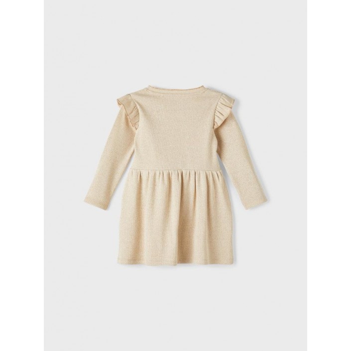 NAME IT MINI NMFSICLO LS DRESS Gilded Beige | Freewear NMFSICLO LS DRESS - www.freewear.nl - Freewear