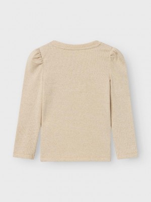 NAME IT MINI NMFSICLO LS TOP Gilded Beige | Freewear NMFSICLO LS TOP - www.freewear.nl - Freewear