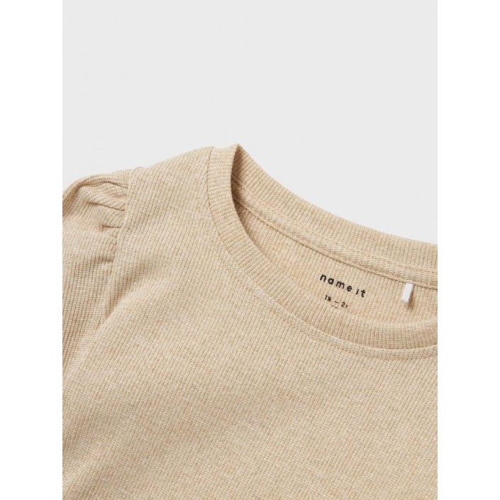NAME IT MINI NMFSICLO LS TOP Gilded Beige | Freewear NMFSICLO LS TOP - www.freewear.nl - Freewear