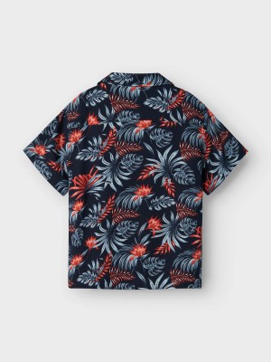NAME IT KIDS NKMFERANE SS SHIRT BOX Navy Blazer | Freewear NKMFERANE SS SHIRT BOX - www.freewear.nl - Freewear