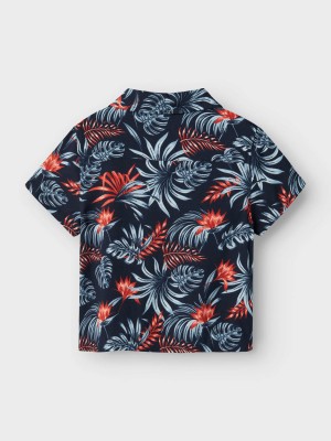 NAME IT MINI NMMFERANE SS SHIRT BOX Navy Blazer/TROPICAL | Freewear NMMFERANE SS SHIRT BOX - www.freewear.nl - Freewear