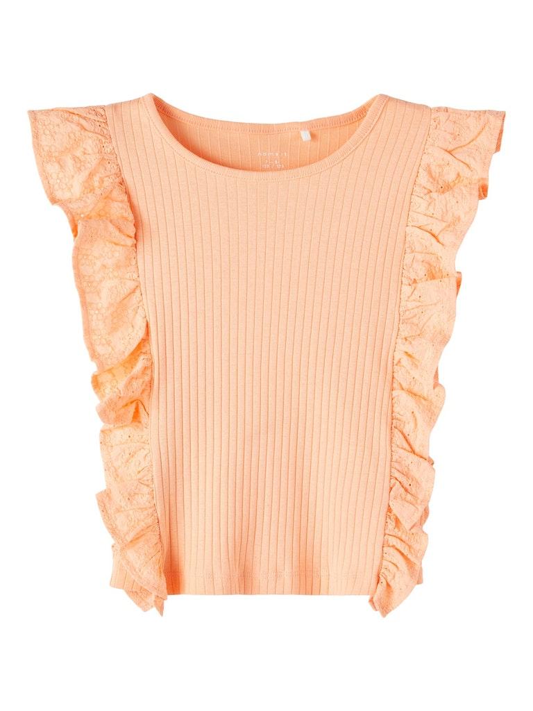 Name it t-shirt meisjes - oranje - NKFflone - maat 116