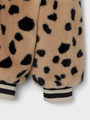 NAME IT MINI NMFMINDY FAUX FUR JACKET LEO Humus | Freewear NMFMINDY FAUX FUR JACKET LEO - www.freewear.nl - Freewear