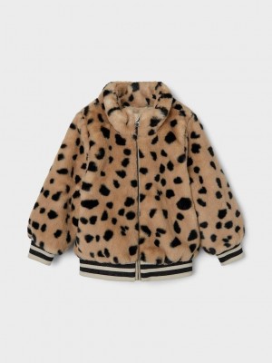 NAME IT MINI NMFMINDY FAUX FUR JACKET LEO Humus | Freewear NMFMINDY FAUX FUR JACKET LEO - www.freewear.nl - Freewear