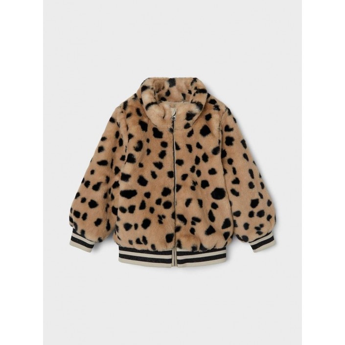 NAME IT MINI NMFMINDY FAUX FUR JACKET LEO Humus | Freewear NMFMINDY FAUX FUR JACKET LEO - www.freewear.nl - Freewear