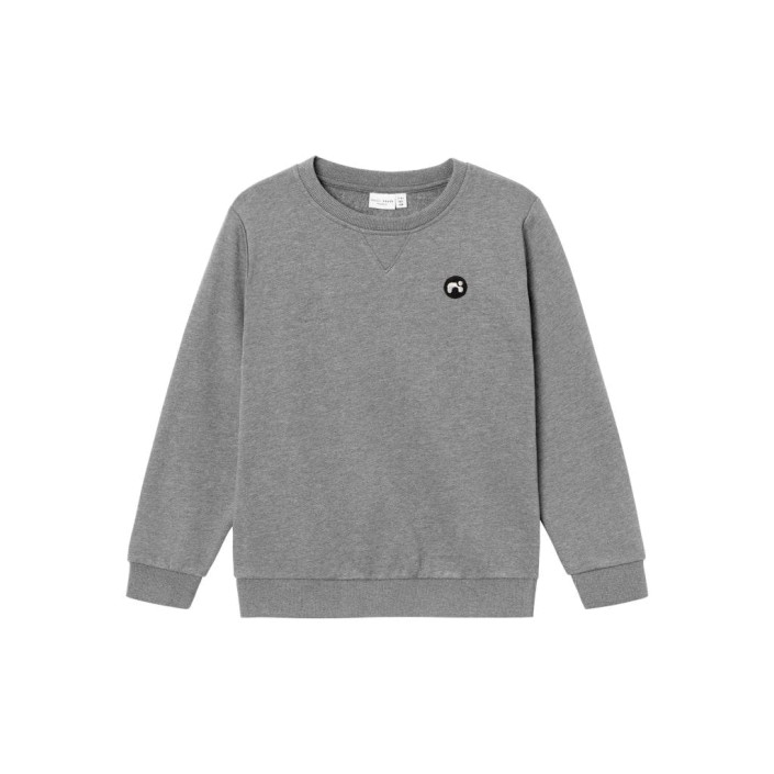 NAME IT KIDS NKMVIMO LS SWEAT BRU NOOS Grey Melange | Freewear NKMVIMO LS SWEAT BRU NOOS - www.freewear.nl - Freewear