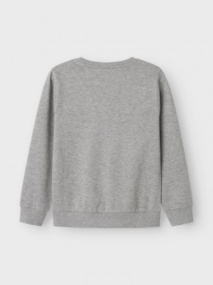 NAME IT KIDS NKMVIMO LS SWEAT BRU NOOS Grey Melange | Freewear NKMVIMO LS SWEAT BRU NOOS - www.freewear.nl - Freewear