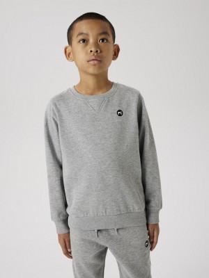 NAME IT KIDS NKMVIMO LS SWEAT BRU NOOS Grey Melange | Freewear NKMVIMO LS SWEAT BRU NOOS - www.freewear.nl - Freewear