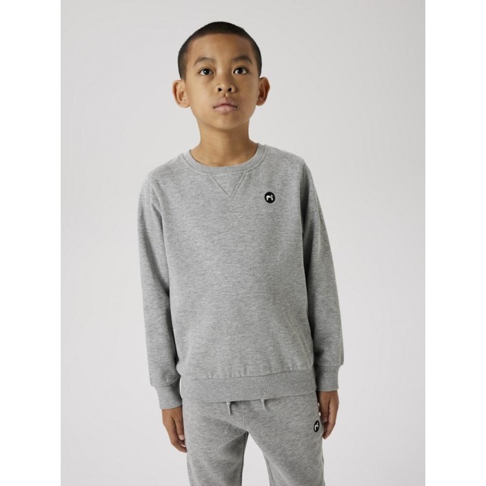 NAME IT KIDS NKMVIMO LS SWEAT BRU NOOS Grey Melange | Freewear NKMVIMO LS SWEAT BRU NOOS - www.freewear.nl - Freewear