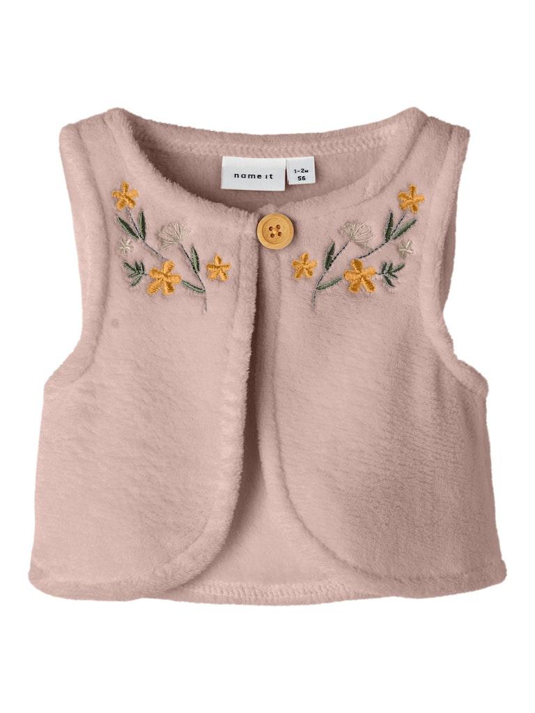 Name it lichtroze teddy gilet maat 74