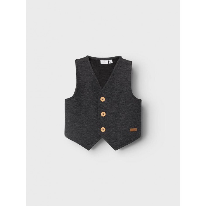 NAME IT MINI NMMROBINO VEST UNB Dark Grey Melange | Freewear NMMROBINO VEST UNB - www.freewear.nl - Freewear
