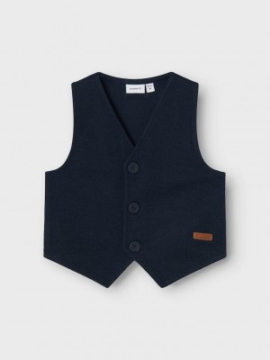NAME IT MINI NMMROBINO VEST UNB Dark Sapphire | Freewear NMMROBINO VEST UNB - www.freewear.nl - Freewear