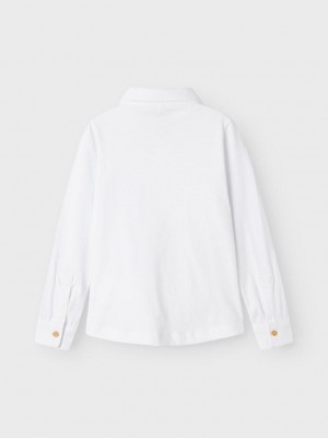 NAME IT MINI NMMRONALD LS JERSEY SHIRT Bright White | Freewear NMMRONALD LS JERSEY SHIRT - www.freewear.nl - Freewear