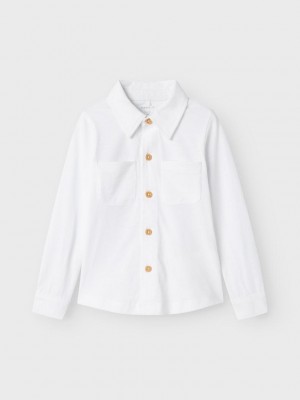 NAME IT MINI NMMRONALD LS JERSEY SHIRT Bright White | Freewear NMMRONALD LS JERSEY SHIRT - www.freewear.nl - Freewear