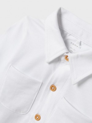NAME IT MINI NMMRONALD LS JERSEY SHIRT Bright White | Freewear NMMRONALD LS JERSEY SHIRT - www.freewear.nl - Freewear