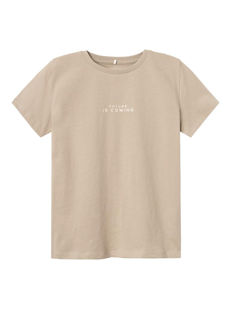 Name it t-shirt jongens - beige - NKMtemanno - maat 122/128