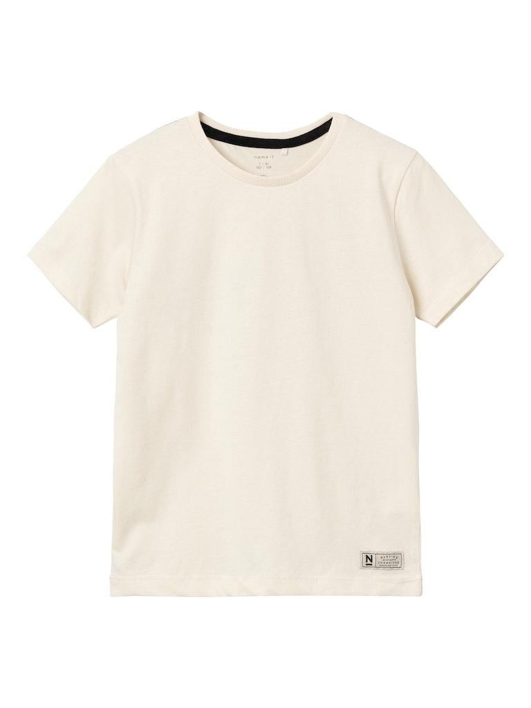 Name it t-shirt jongens - beige - NKMzimaden - maat 134/140