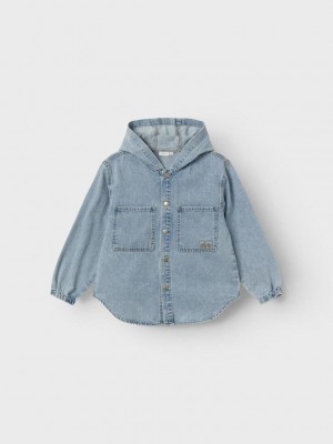 NAME IT KIDS NKMBO OS DNM LS SHIRT W HOOD 5490-O: Light Blue Denim | Freewear NKMBO OS DNM LS SHIRT W HOOD 5490-O: - www.freewear.nl - Freewear