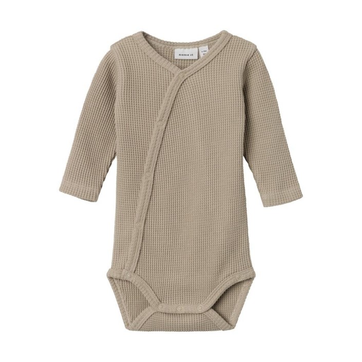 Name It NBNWAFFE LS WRAP BODY NOOS Pure Cashmere | Freewear NBNWAFFE LS WRAP BODY NOOS - www.freewear.nl - Freewear