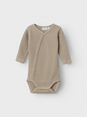 Name It NBNWAFFE LS WRAP BODY NOOS Pure Cashmere | Freewear NBNWAFFE LS WRAP BODY NOOS - www.freewear.nl - Freewear