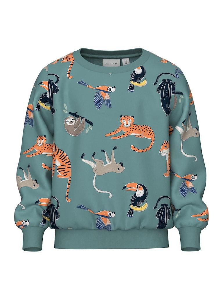 Name it Sweater jungle mineral blue - NMMDITMAR - Maat 104