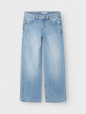 NAME IT KIDS NKFROSE WIDE JEANS 5529-BE NOOS Light Blue Bleached Denim | Freewear NKFROSE WIDE JEANS 5529-BE NOOS - www.freewear.nl - Freewear