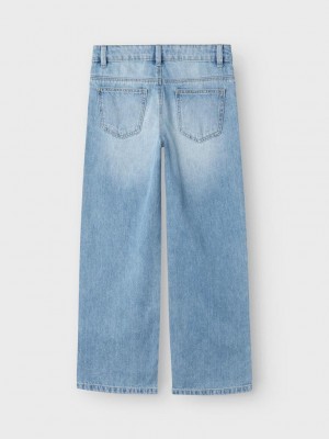 NAME IT KIDS NKFROSE WIDE JEANS 5529-BE NOOS Light Blue Bleached Denim | Freewear NKFROSE WIDE JEANS 5529-BE NOOS - www.freewear.nl - Freewear