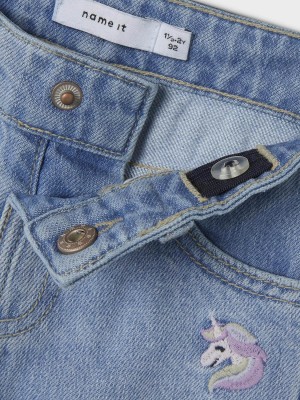 NAME IT MINI NMFBELLA MOM EMB JEANS 3285-BE NOOS Light Blue Denim/ROSE | Freewear NMFBELLA MOM EMB JEANS 3285-BE NOOS - www.freewear.nl - Freewear