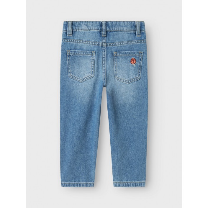 NAME IT MINI NMFBELLA MOM EMB JEANS 3285-BE NOOS Light Blue Denim/ROSE | Freewear NMFBELLA MOM EMB JEANS 3285-BE NOOS - www.freewear.nl - Freewear