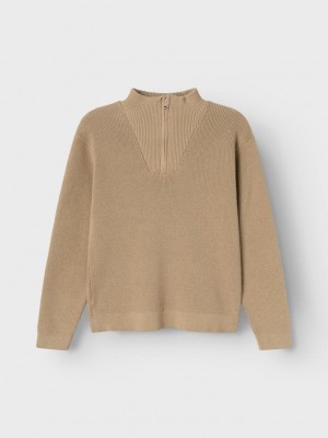 NAME IT KIDS NKMNESOLLE LS KNIT NOOS Weathered Teak | Freewear NKMNESOLLE LS KNIT NOOS - www.freewear.nl - Freewear