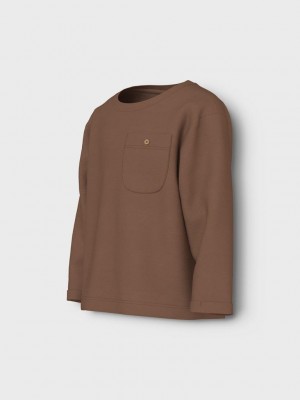 NAME IT MINI NMMNELKA NREG LS TOP Pecan Pie | Freewear NMMNELKA NREG LS TOP - www.freewear.nl - Freewear