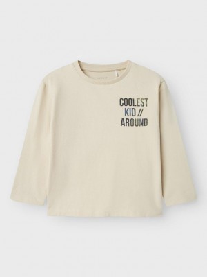 NAME IT MINI NMMOJVER NREG LS TOP Summer Sand | Freewear NMMOJVER NREG LS TOP - www.freewear.nl - Freewear