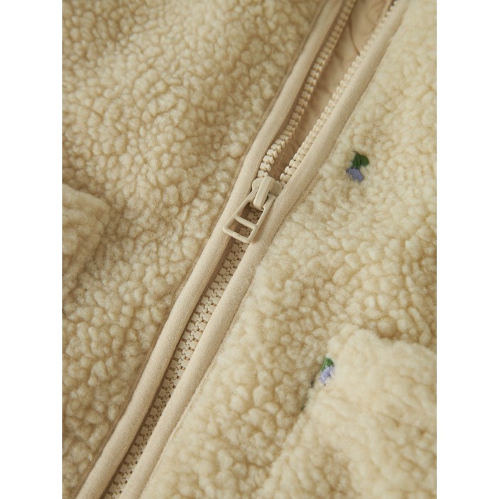 NAME IT MINI NMNMAGOT TEDDY JACKET Fog/FLOWER | Freewear NMNMAGOT TEDDY JACKET - www.freewear.nl - Freewear