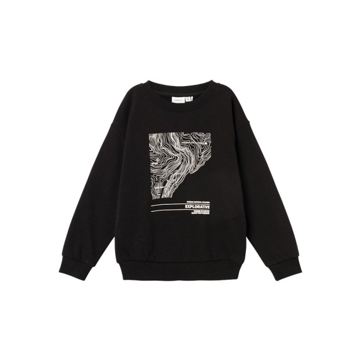NAME IT KIDS NKMNEFIKS LS RLX SWEAT BRU Black | Freewear NKMNEFIKS LS RLX SWEAT BRU - www.freewear.nl - Freewear